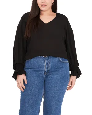 Allie V-Neck Blouse | RICH BLACK