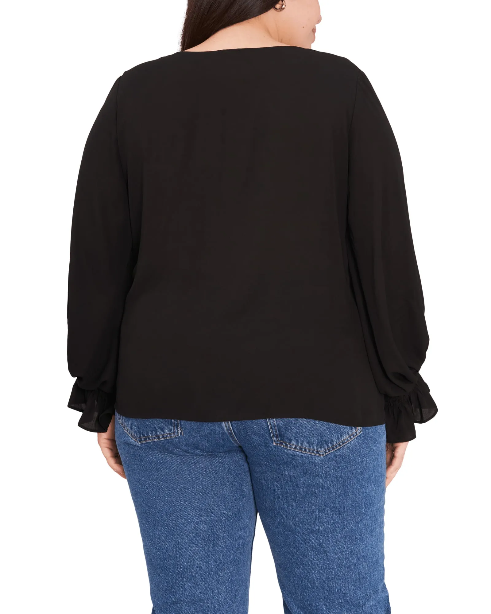 Allie V-Neck Blouse | RICH BLACK