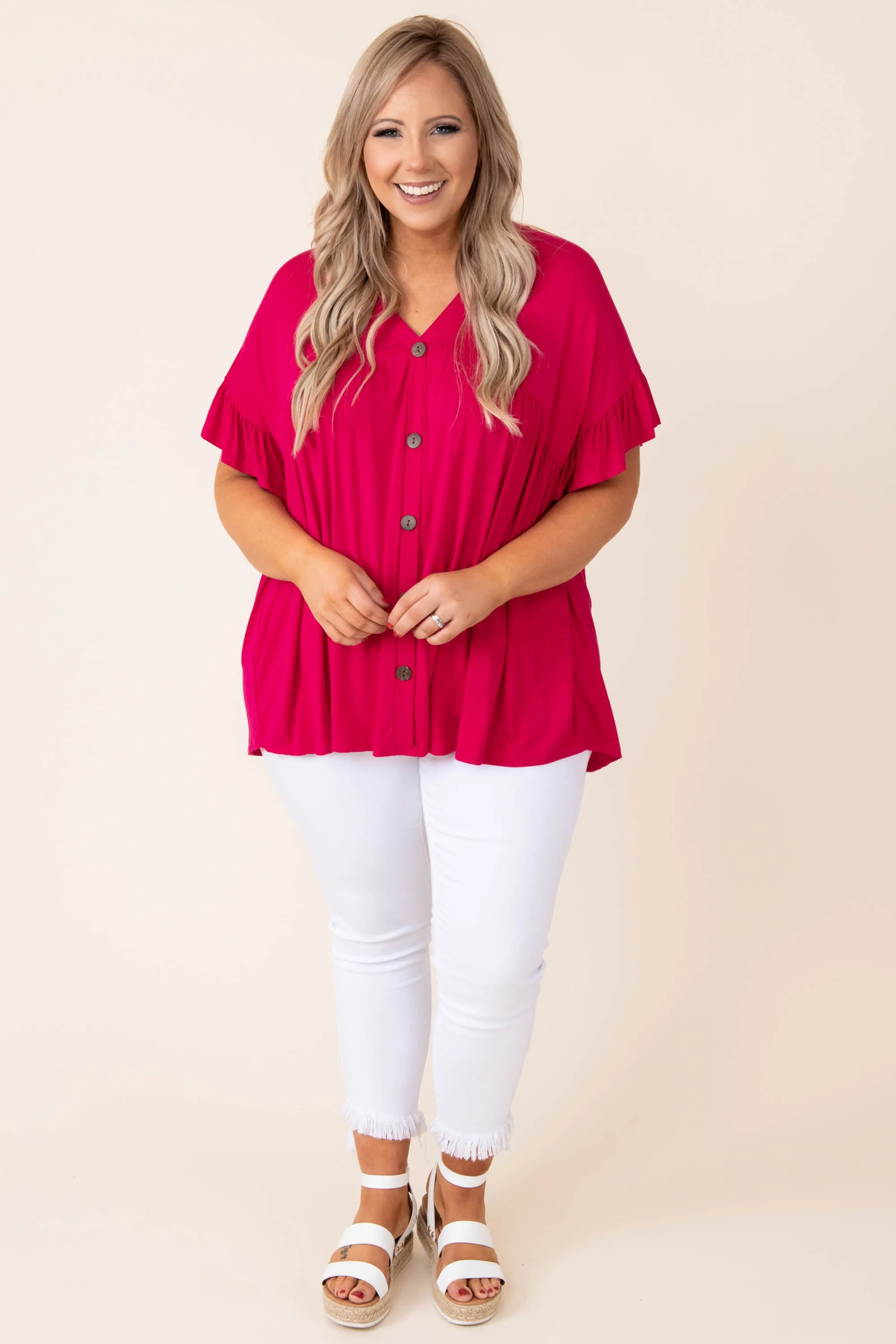 Bittersweet Beginnings Top, Hot Pink