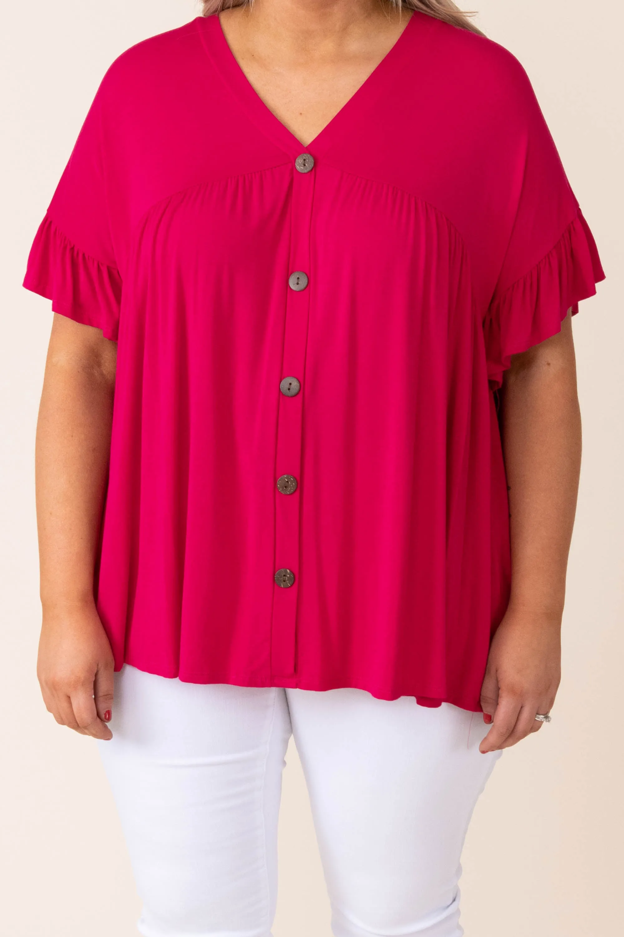 Bittersweet Beginnings Top, Hot Pink