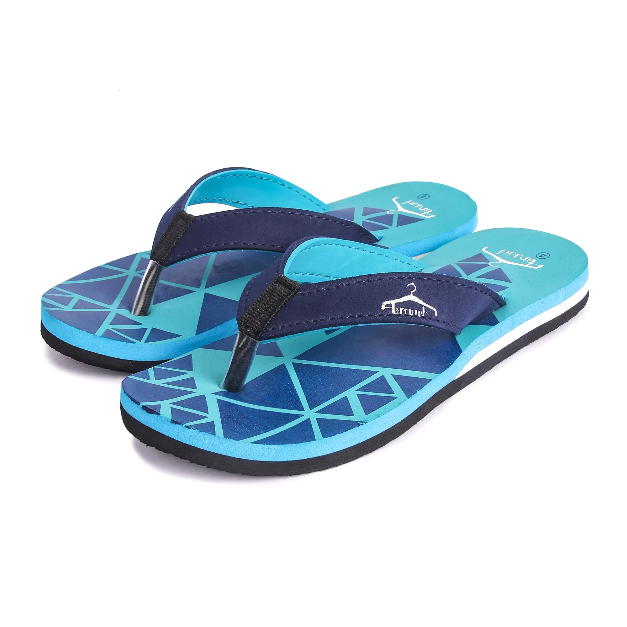Brauch Women's Olive Triangle Pattern Fabrication Flip Flop