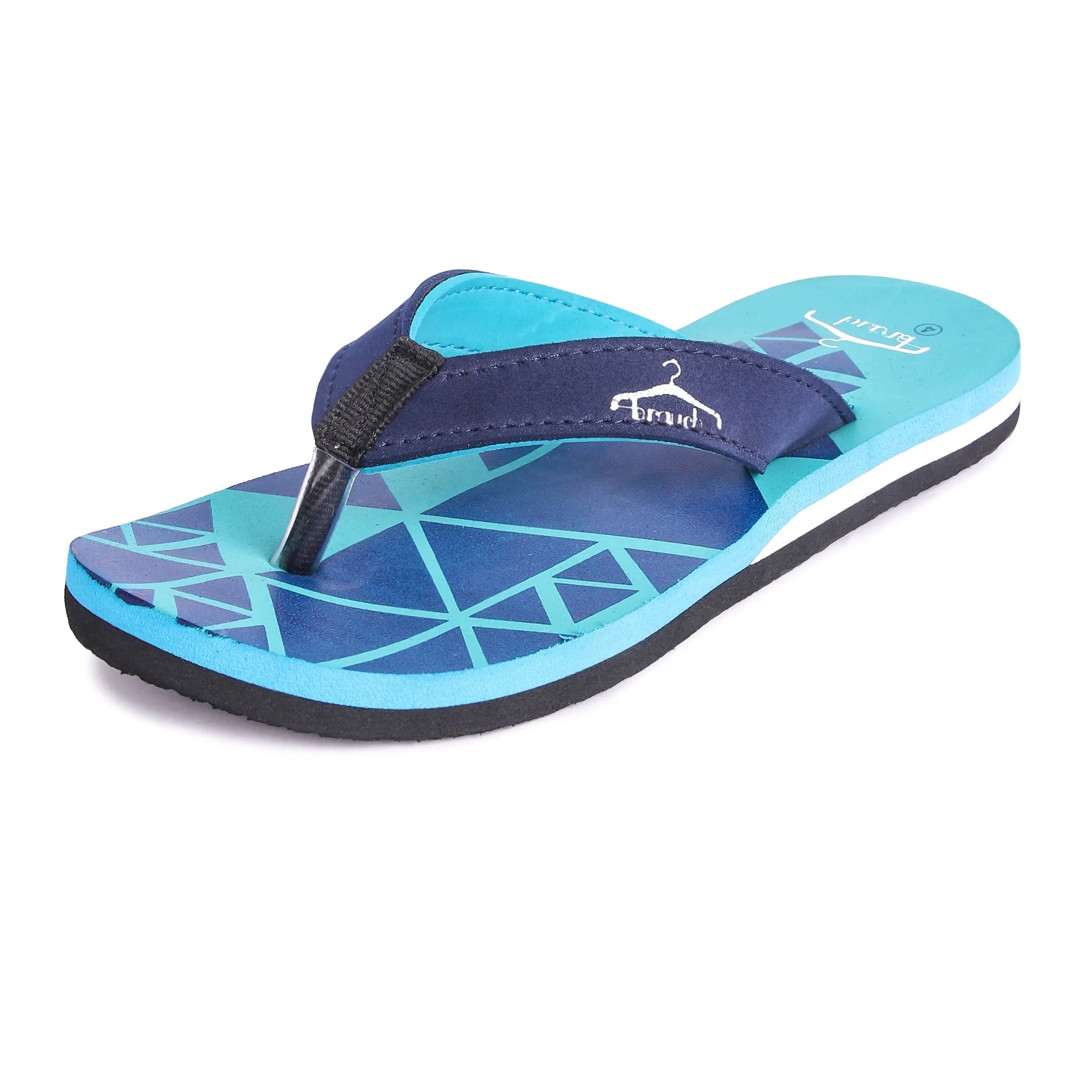 Brauch Women's Olive Triangle Pattern Fabrication Flip Flop