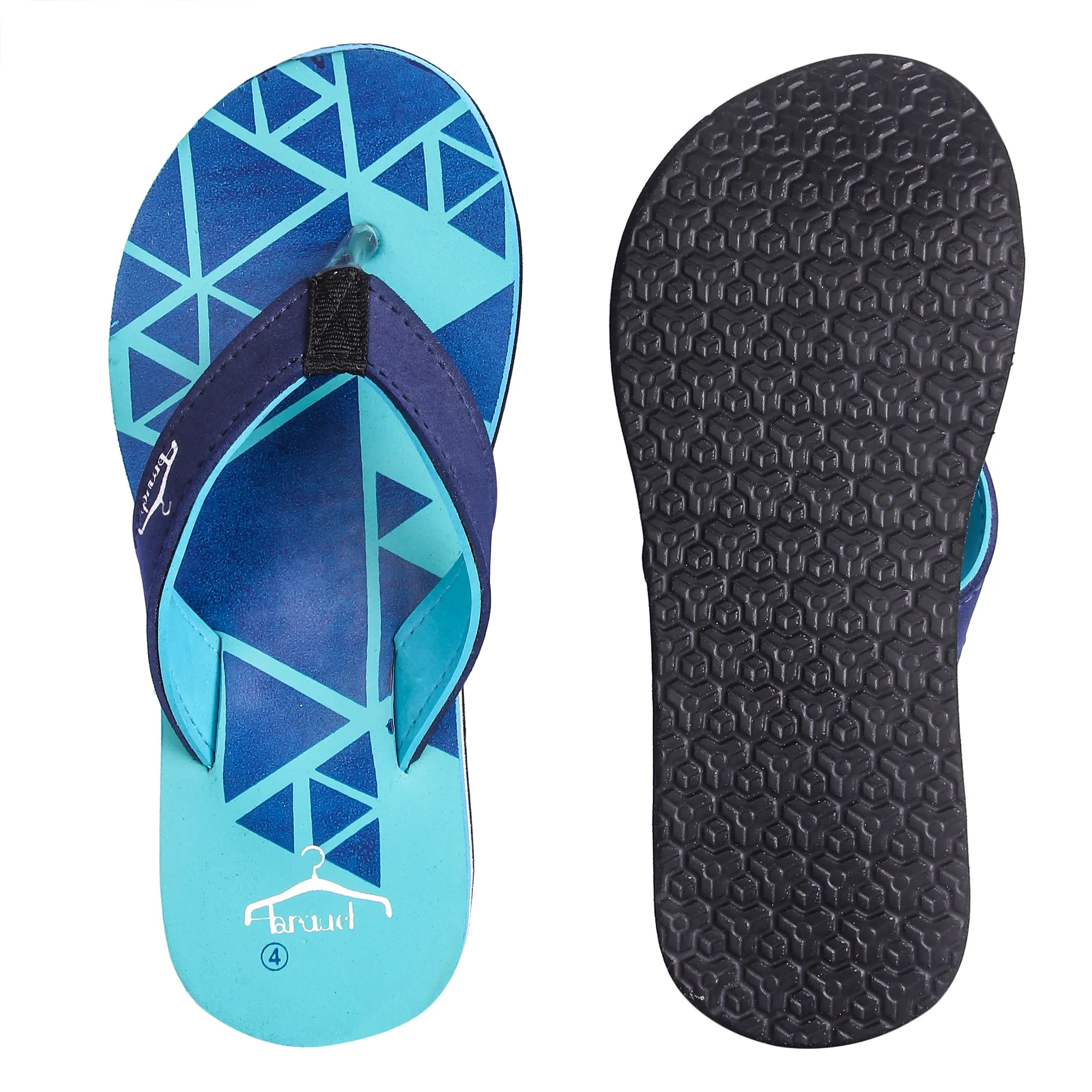 Brauch Women's Olive Triangle Pattern Fabrication Flip Flop