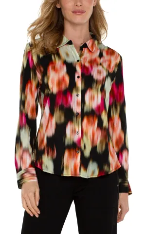 BUTTON UP WOVEN BLOUSE