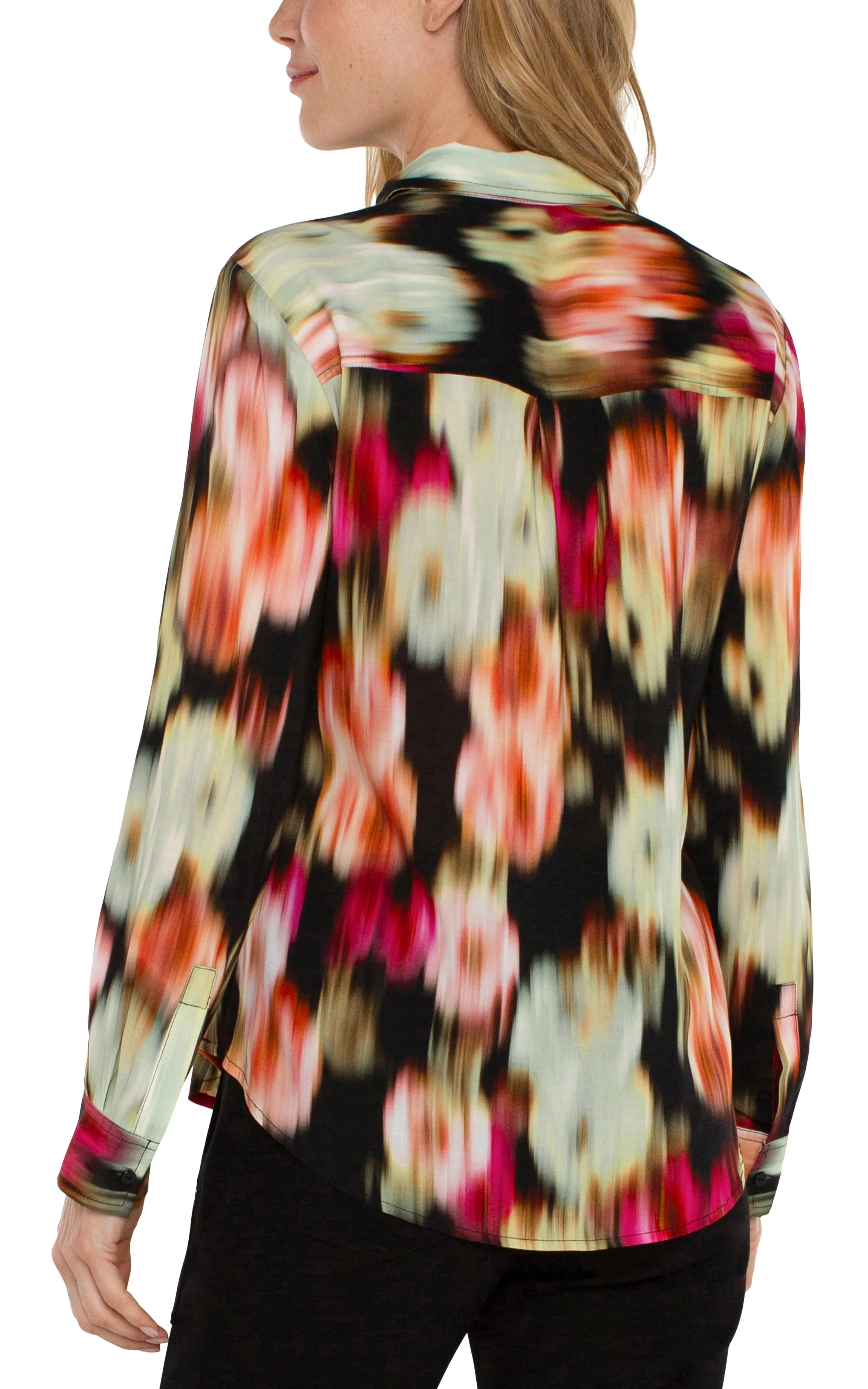 BUTTON UP WOVEN BLOUSE