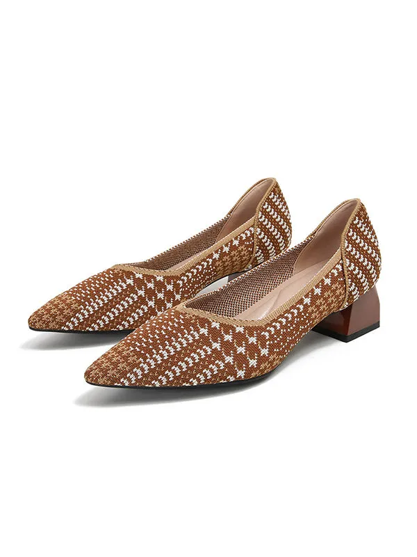 Chicmy-Houndstooth Pointed-Toe Shoes Pumps