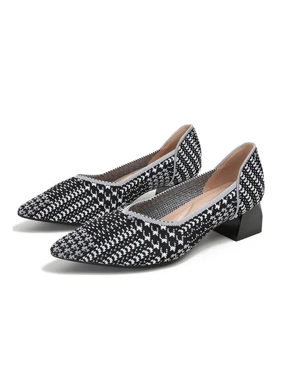 Chicmy-Houndstooth Pointed-Toe Shoes Pumps