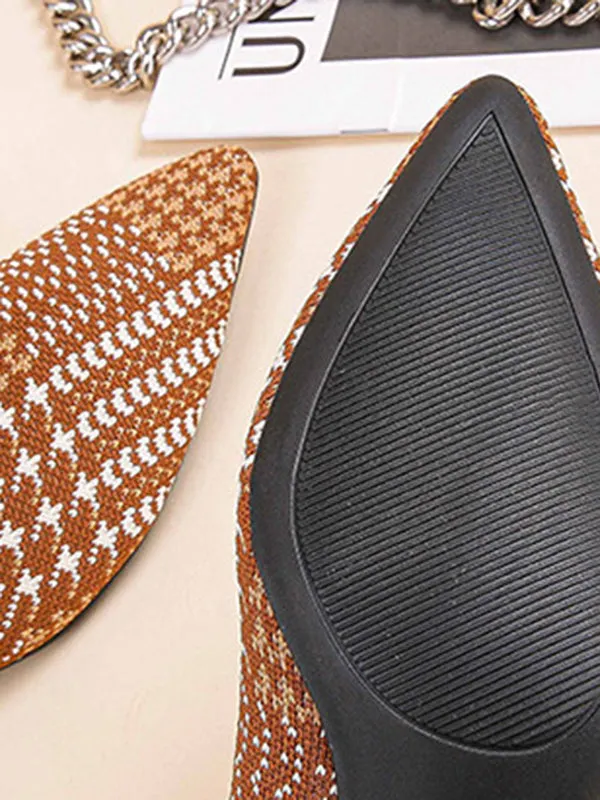 Chicmy-Houndstooth Pointed-Toe Shoes Pumps
