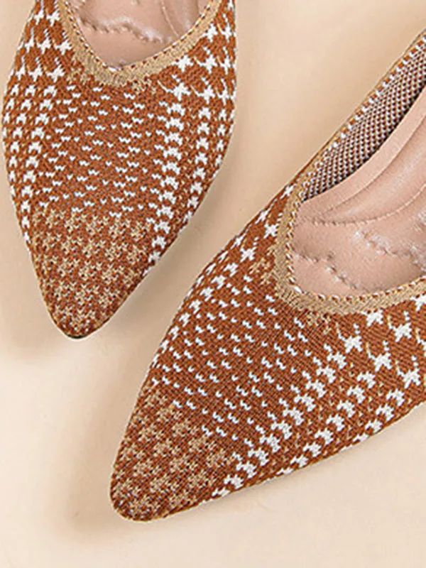 Chicmy-Houndstooth Pointed-Toe Shoes Pumps