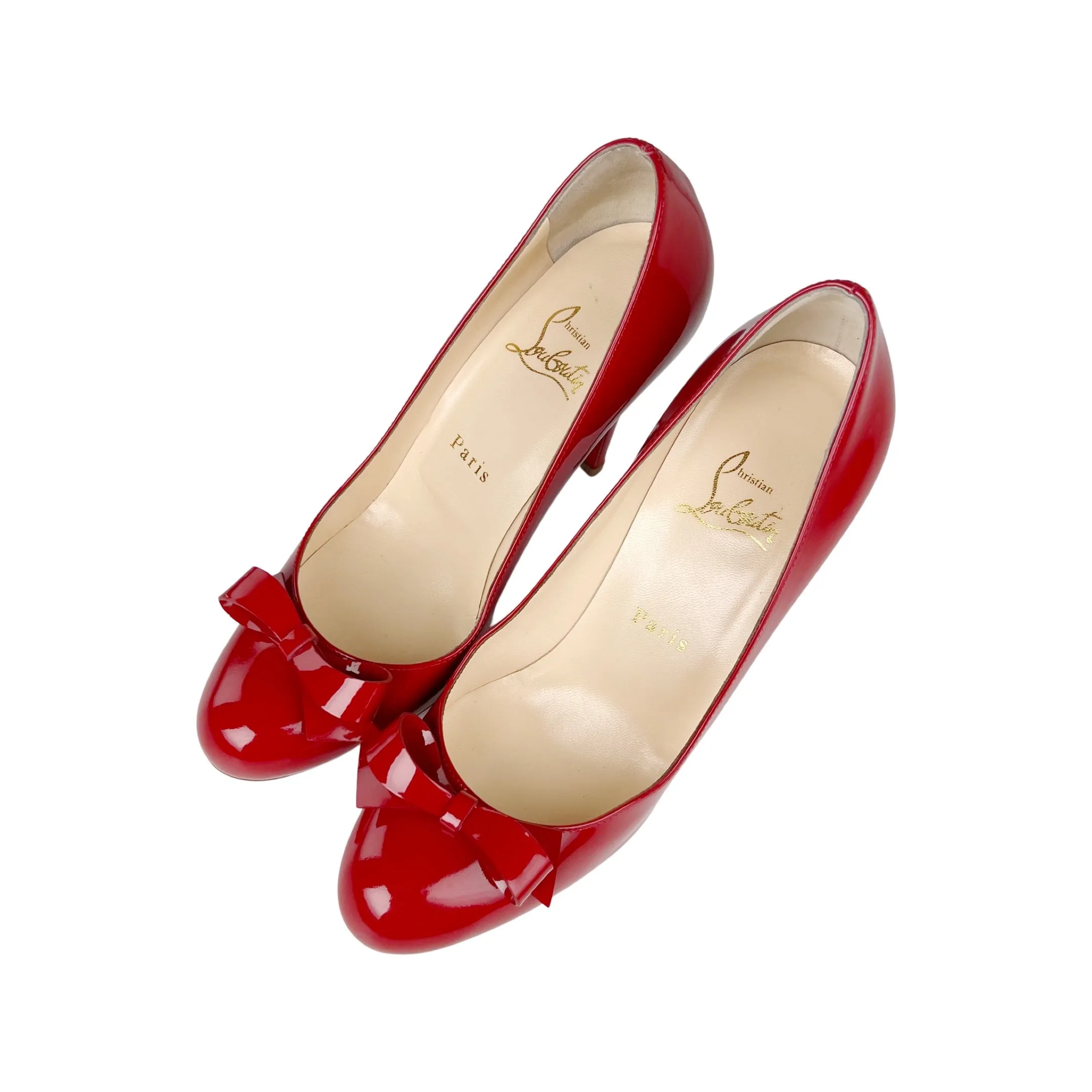 Christian Louboutin Simplenodo 100 Patent Rouge De Mars Pumps