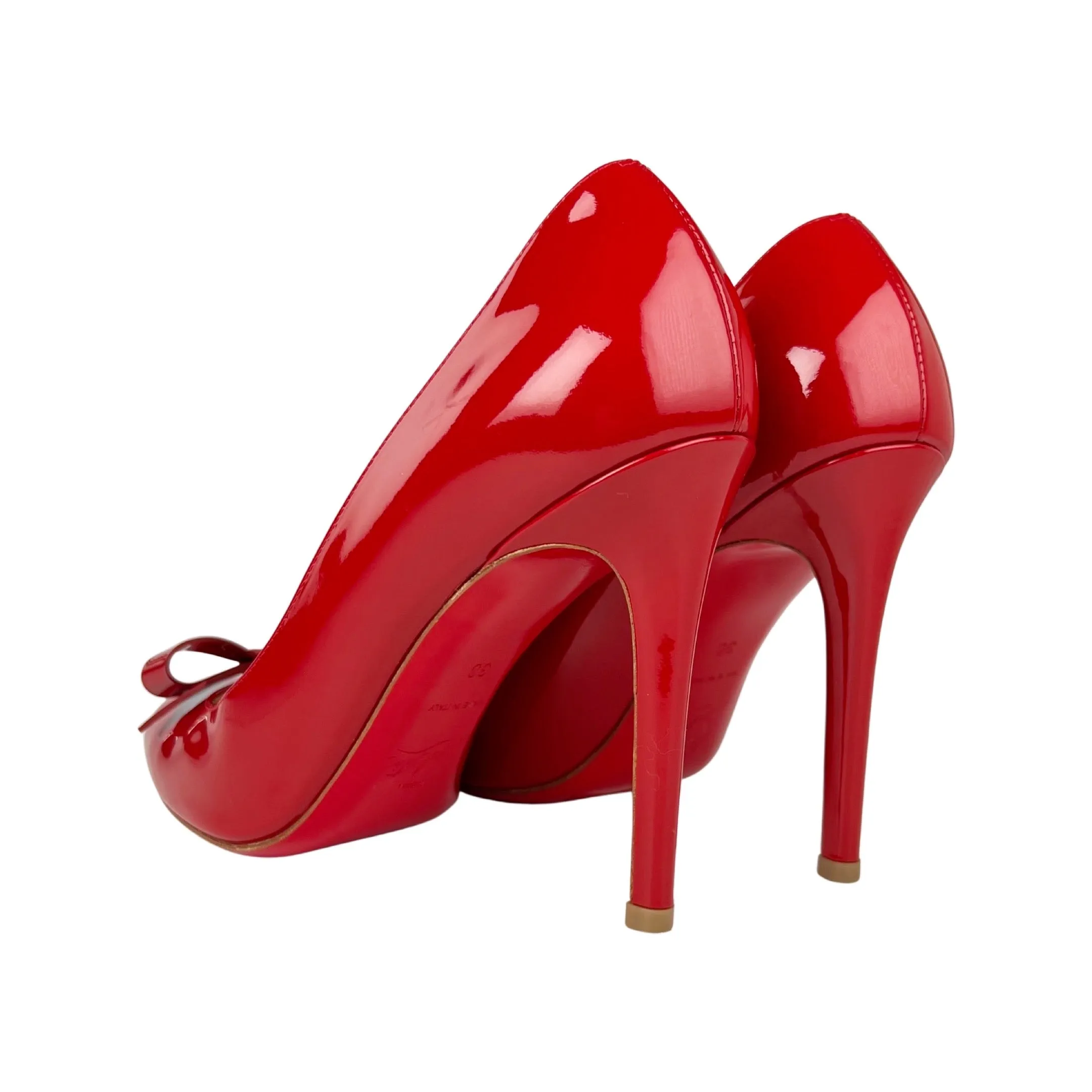 Christian Louboutin Simplenodo 100 Patent Rouge De Mars Pumps