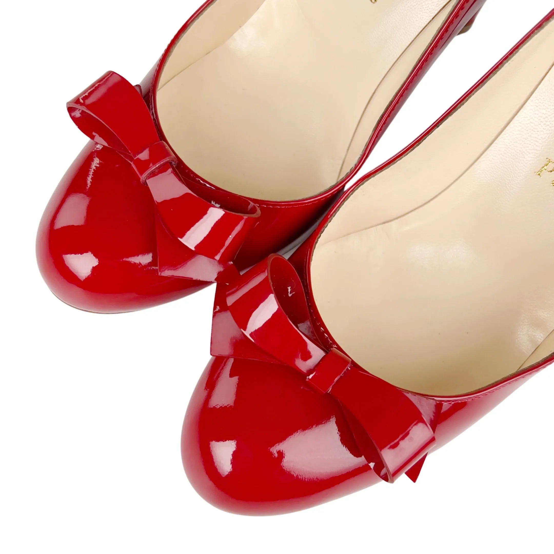 Christian Louboutin Simplenodo 100 Patent Rouge De Mars Pumps