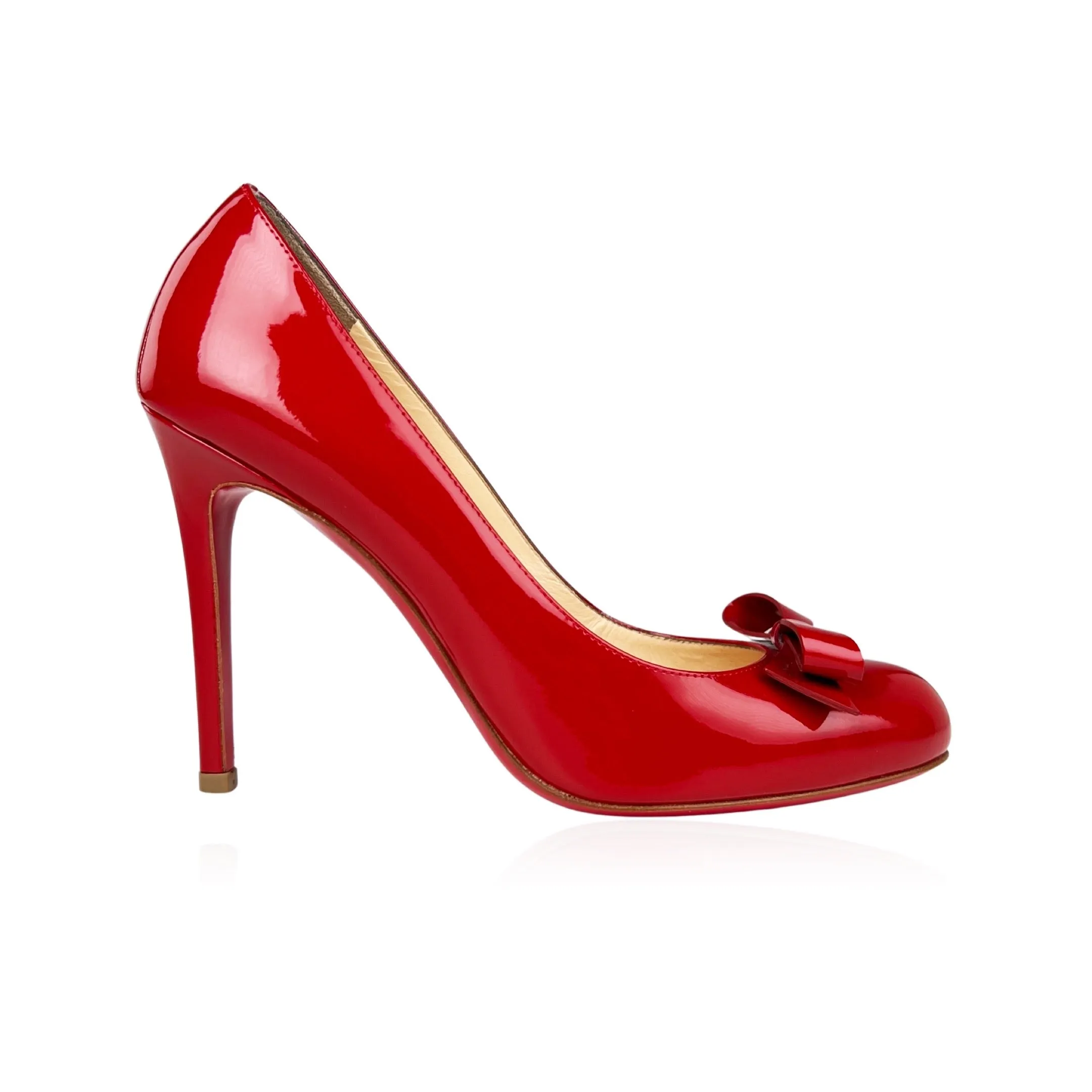 Christian Louboutin Simplenodo 100 Patent Rouge De Mars Pumps
