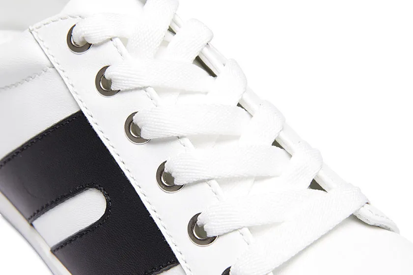 Formula Sneaker in White And Black Leather