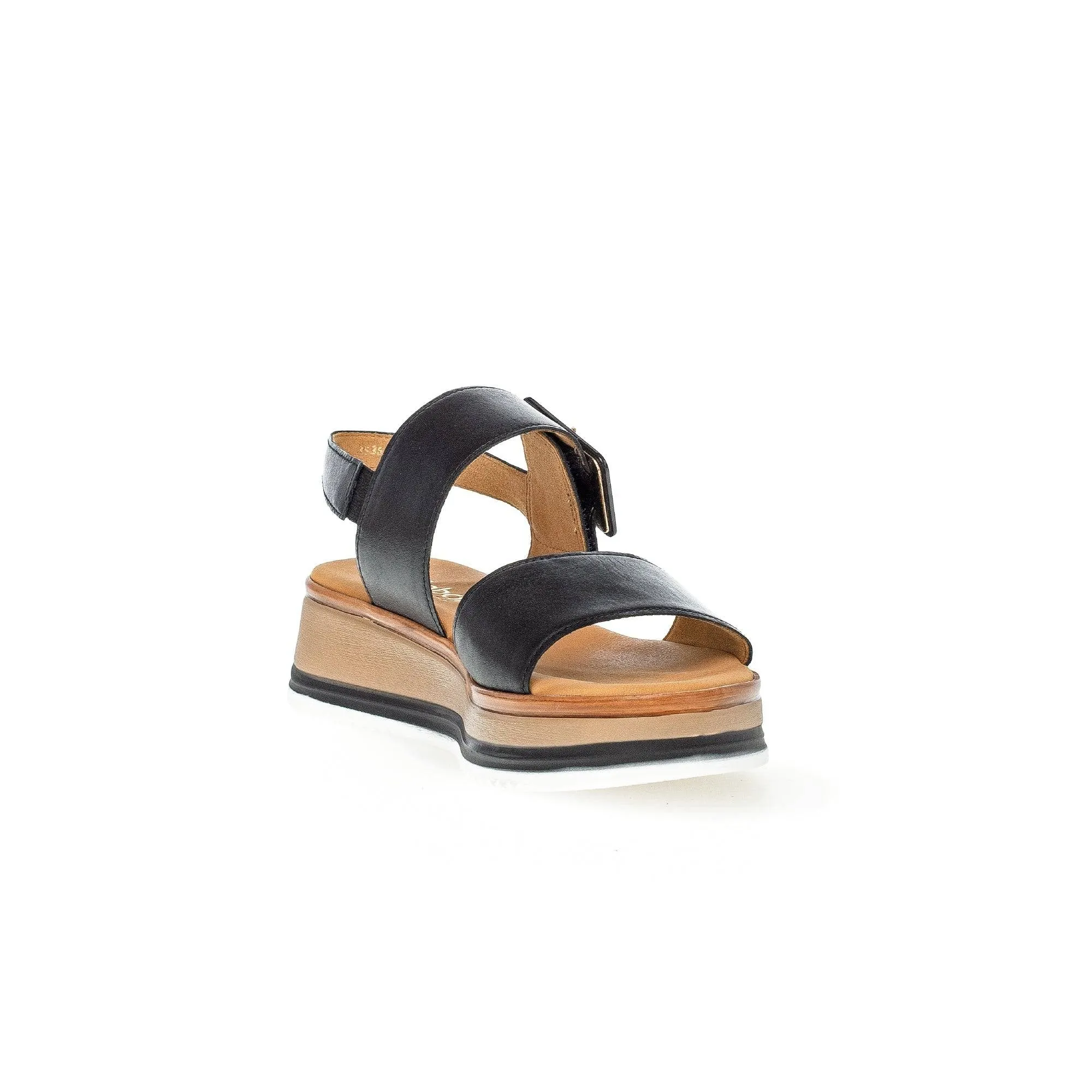 Gabor 42.744.57 Aviemore Ladies Black Leather Buckle Sandals