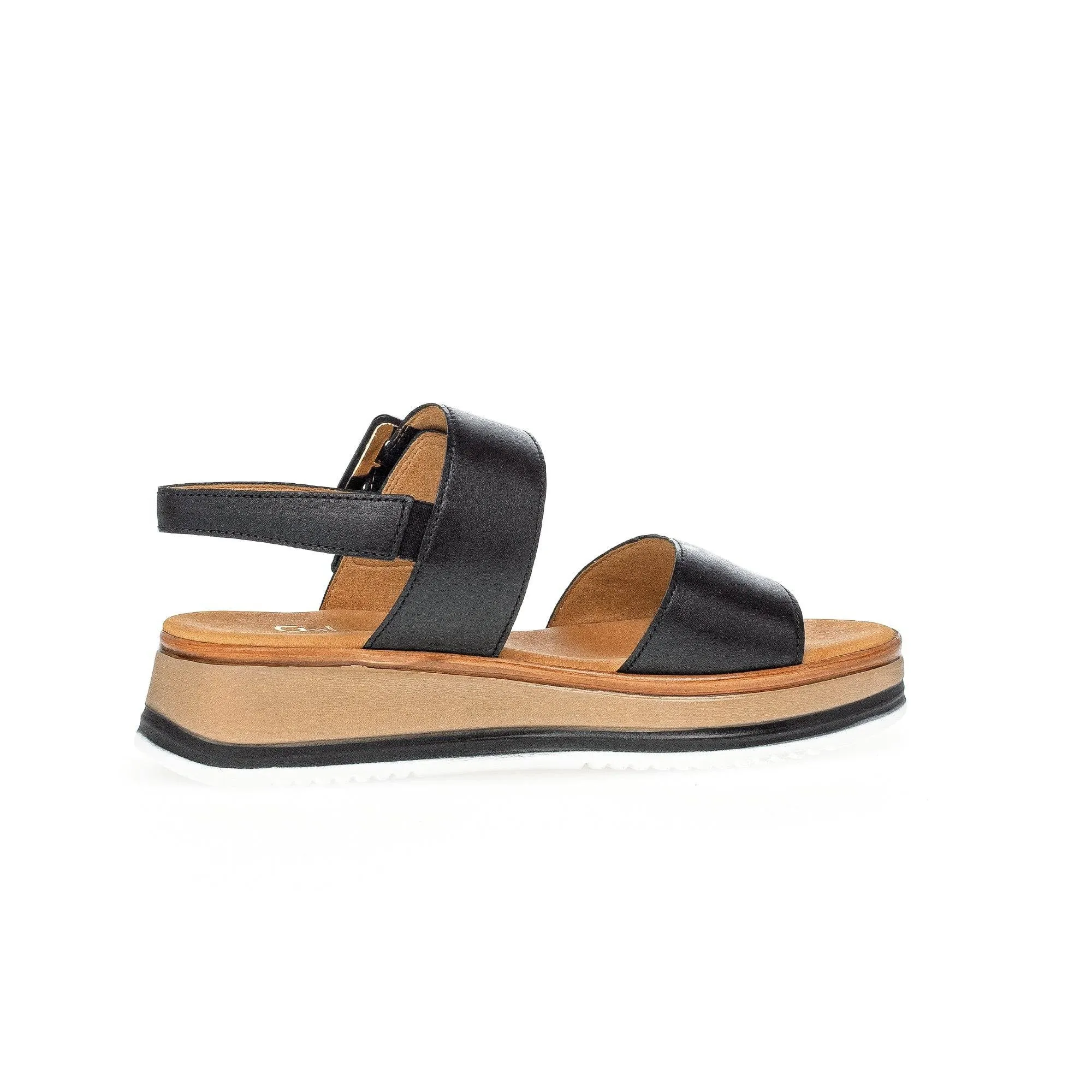 Gabor 42.744.57 Aviemore Ladies Black Leather Buckle Sandals