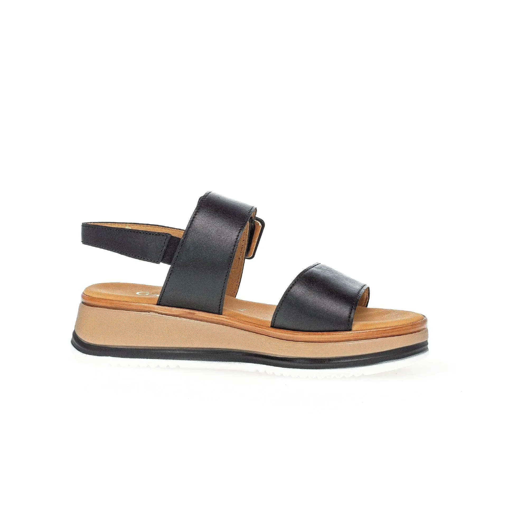 Gabor 42.744.57 Aviemore Ladies Black Leather Buckle Sandals