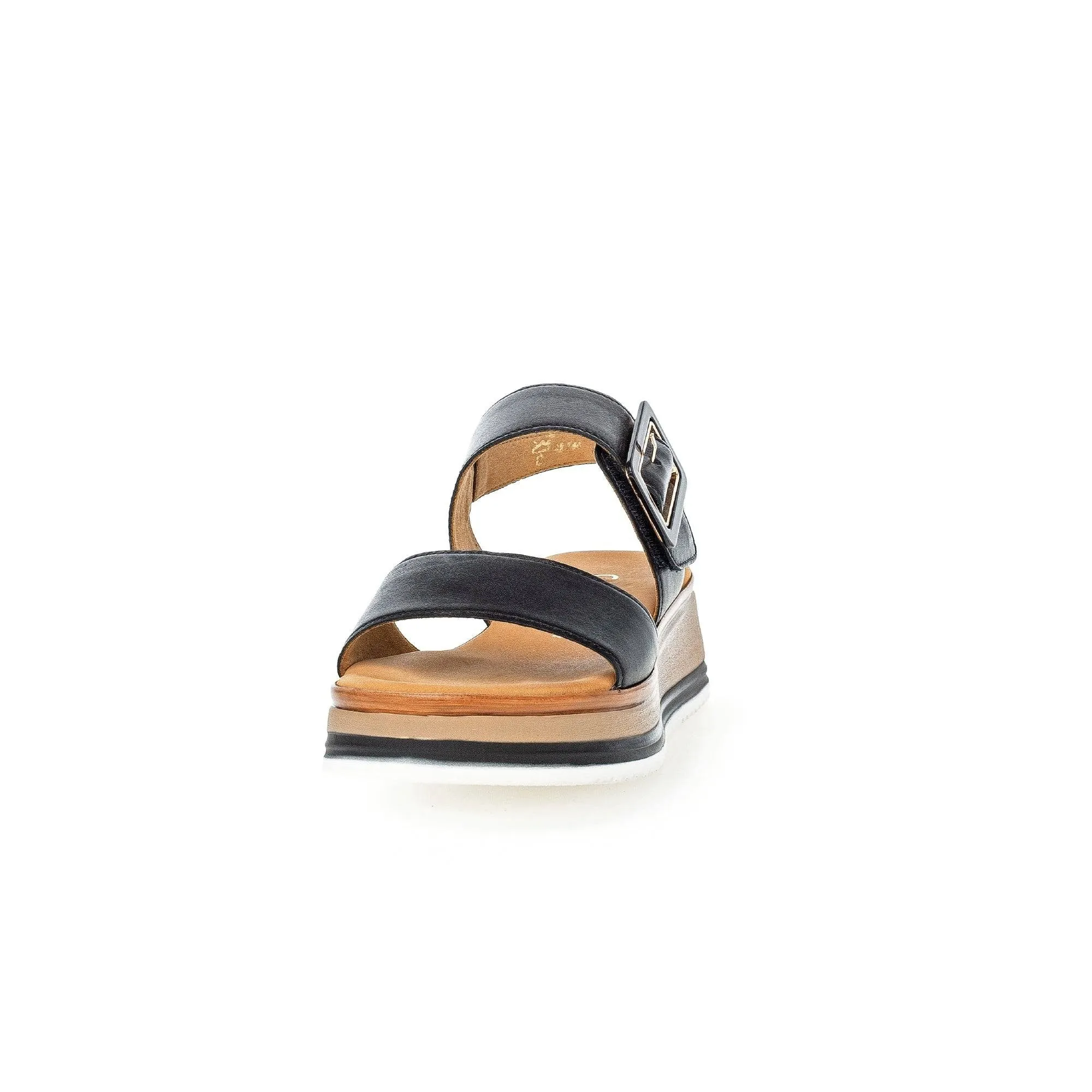 Gabor 42.744.57 Aviemore Ladies Black Leather Buckle Sandals