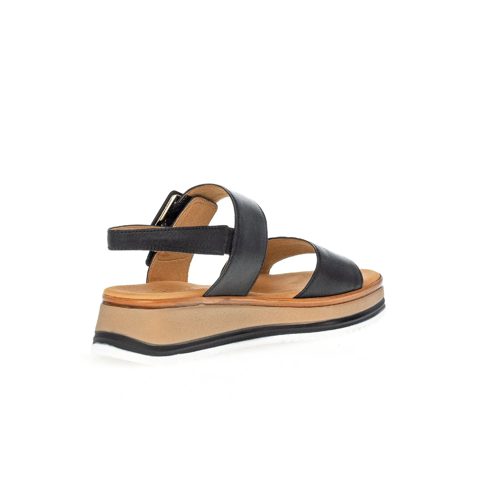 Gabor 42.744.57 Aviemore Ladies Black Leather Buckle Sandals