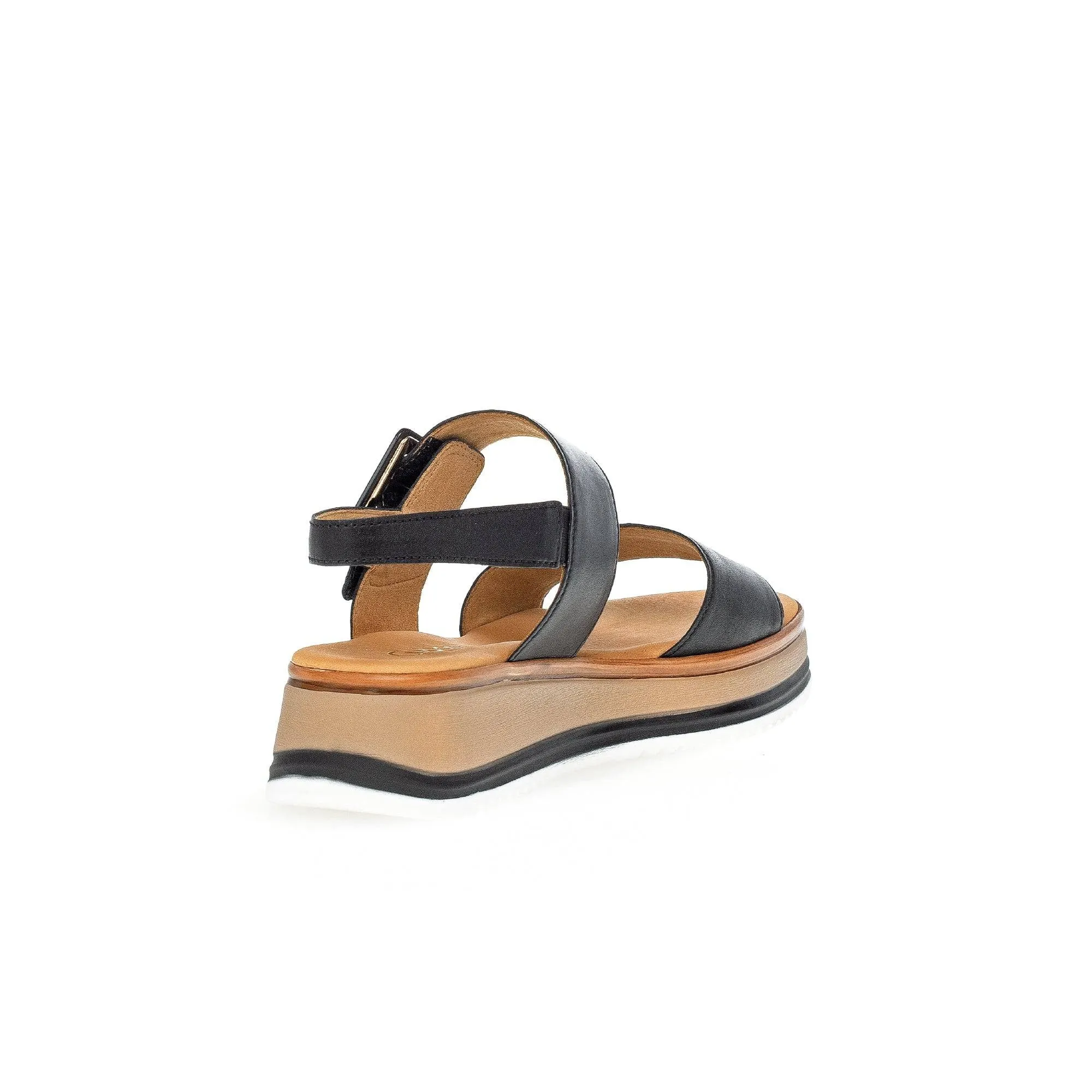 Gabor 42.744.57 Aviemore Ladies Black Leather Buckle Sandals