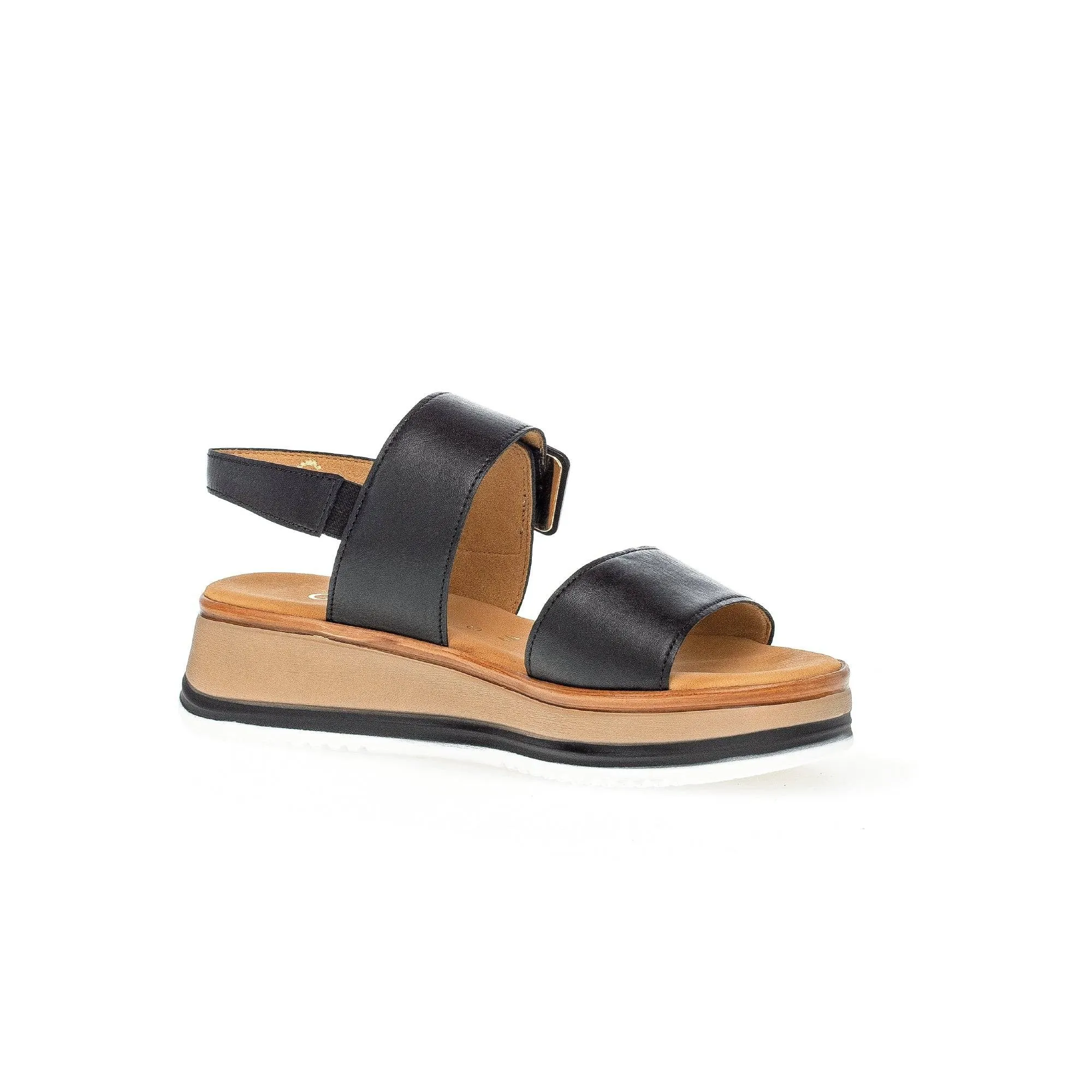 Gabor 42.744.57 Aviemore Ladies Black Leather Buckle Sandals