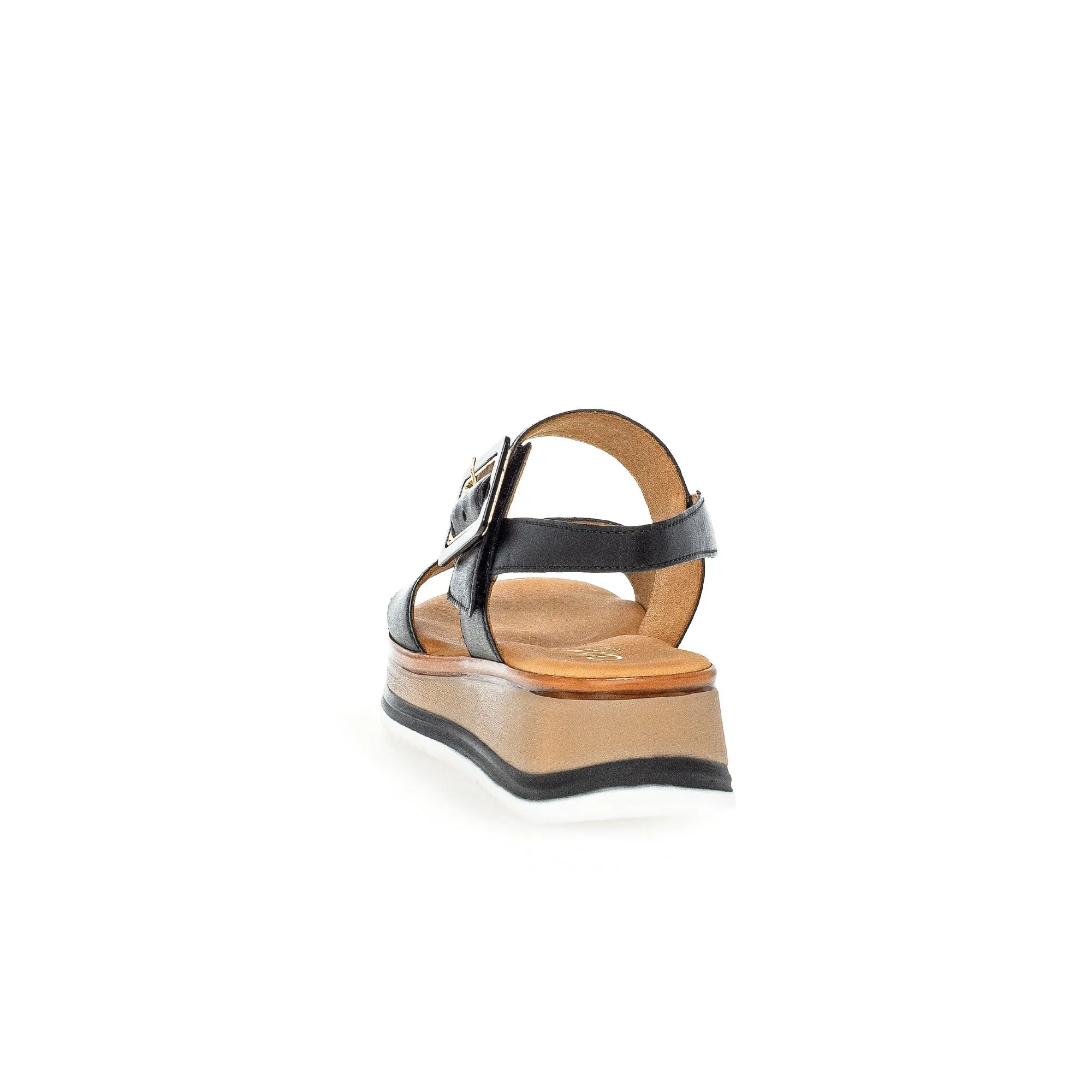 Gabor 42.744.57 Aviemore Ladies Black Leather Buckle Sandals
