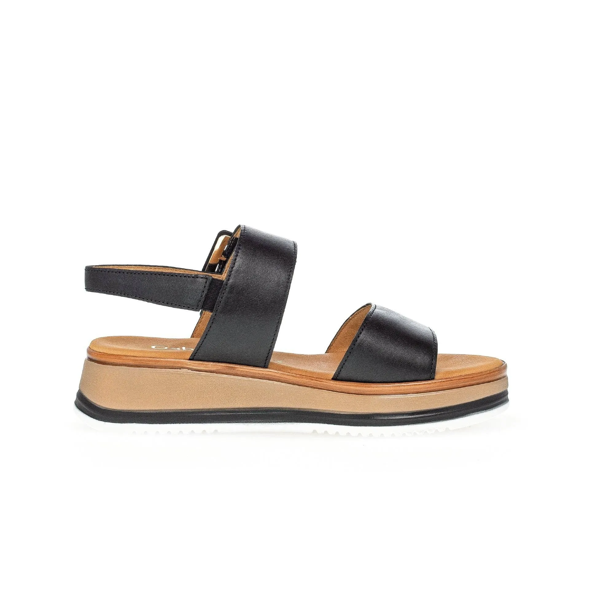 Gabor 42.744.57 Aviemore Ladies Black Leather Buckle Sandals