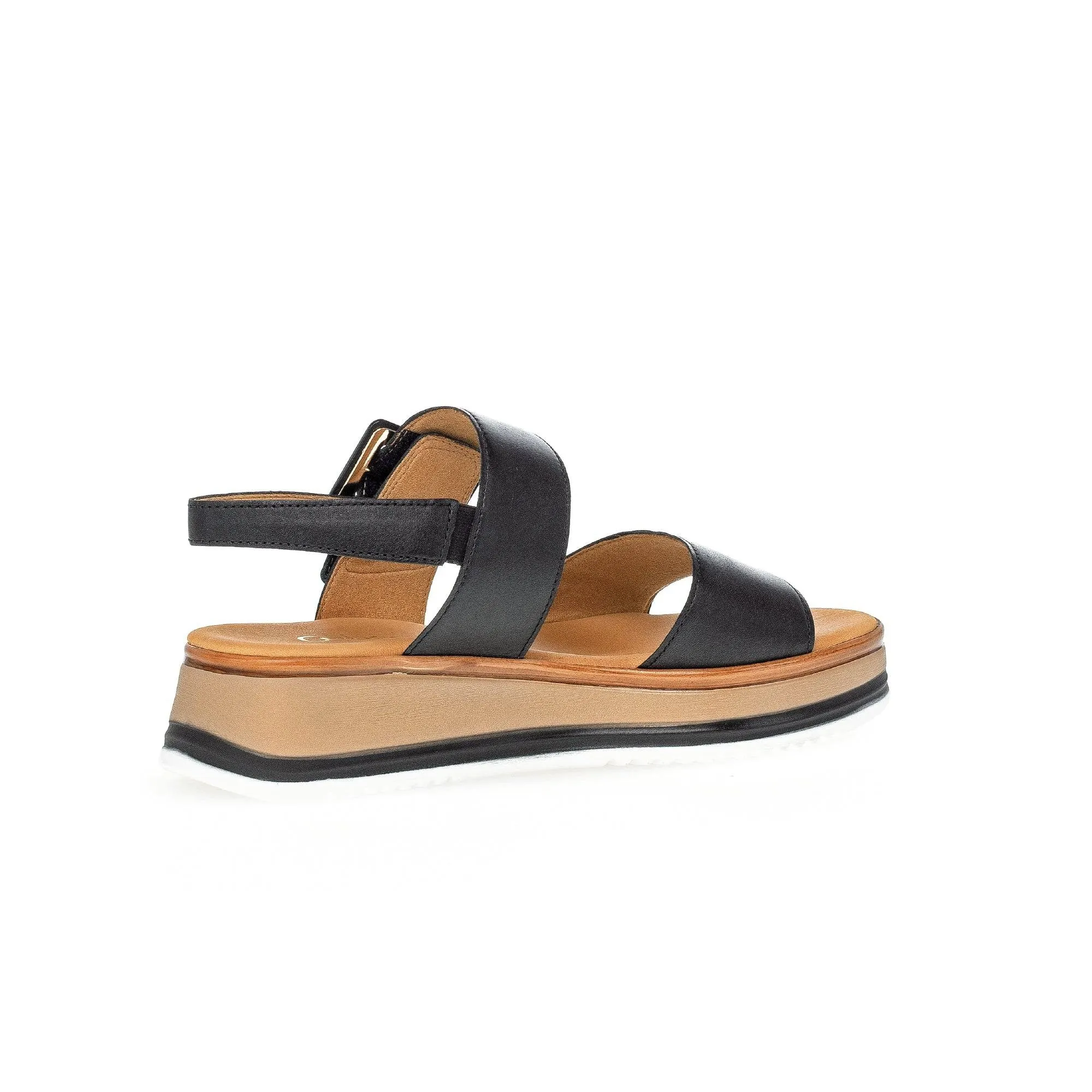 Gabor 42.744.57 Aviemore Ladies Black Leather Buckle Sandals