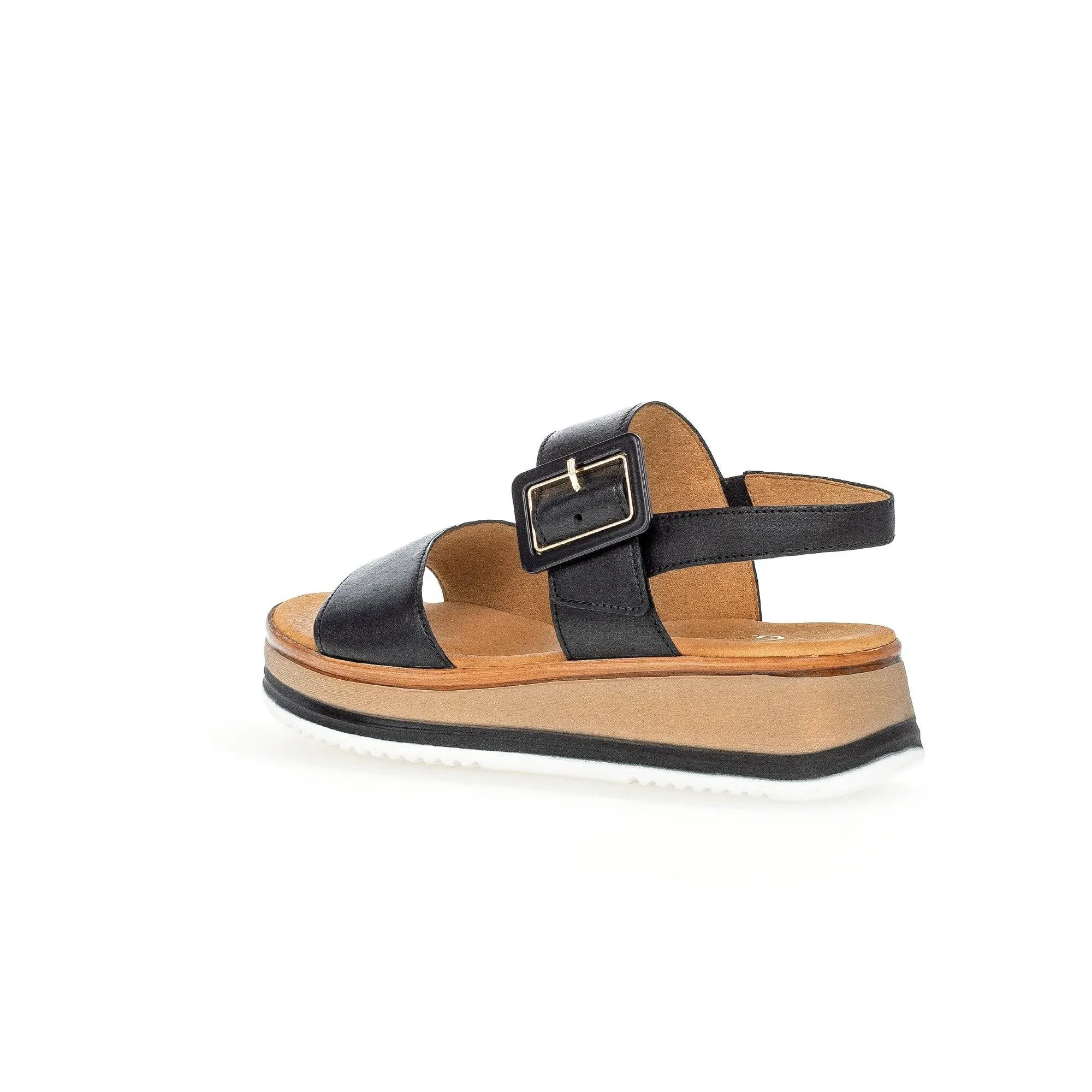 Gabor 42.744.57 Aviemore Ladies Black Leather Buckle Sandals