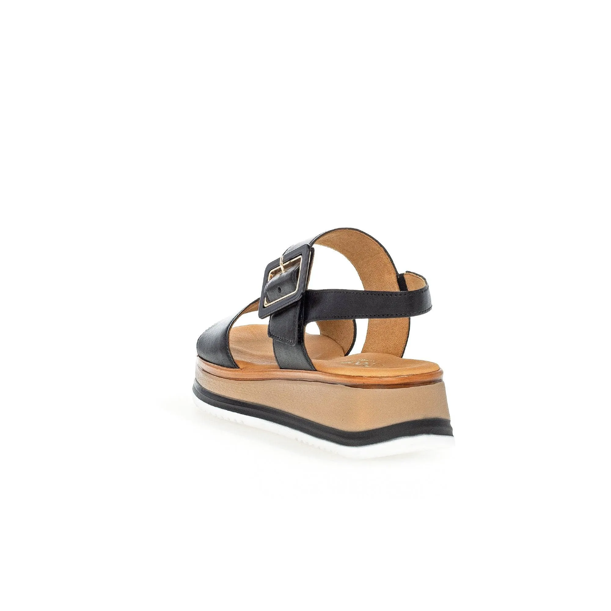 Gabor 42.744.57 Aviemore Ladies Black Leather Buckle Sandals