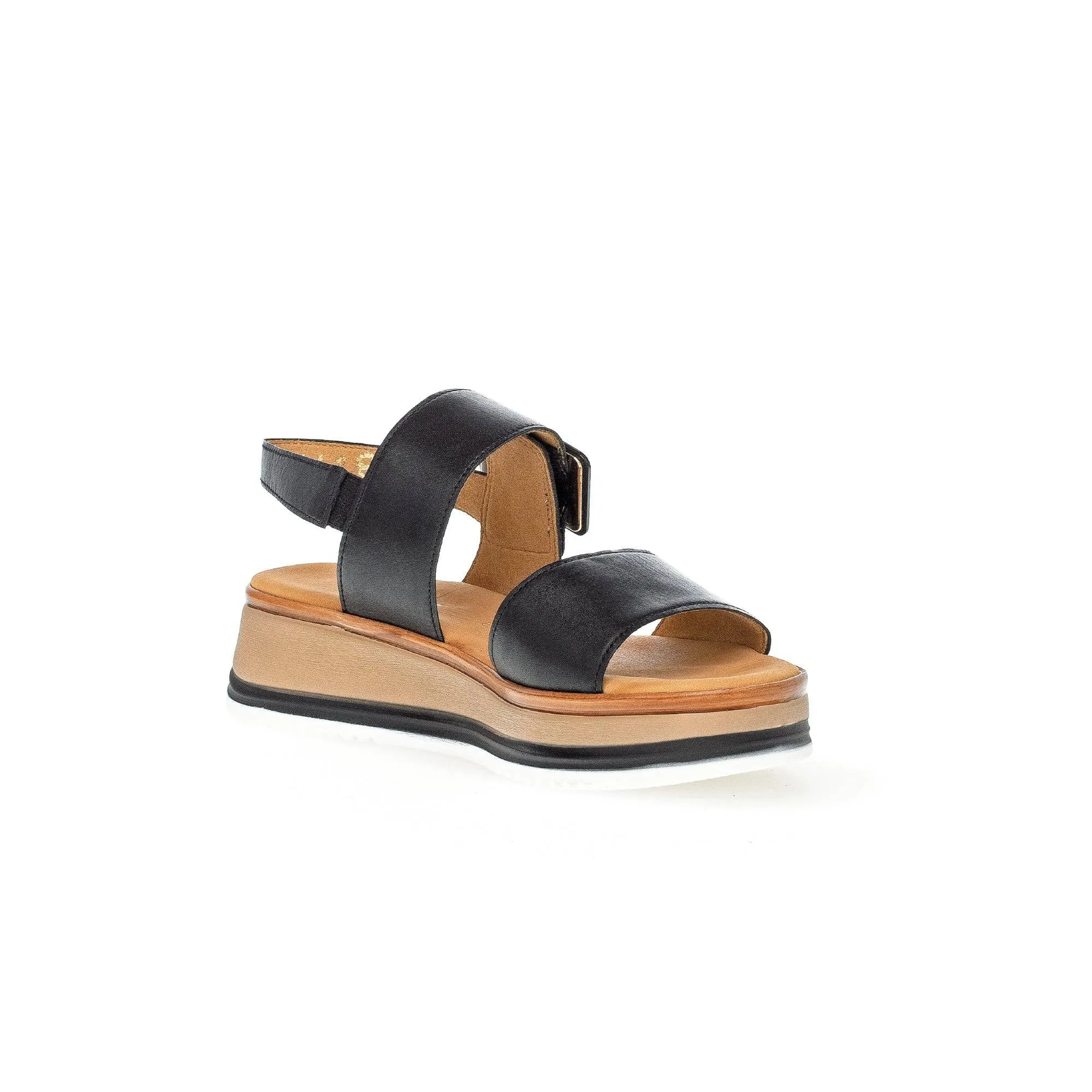 Gabor 42.744.57 Aviemore Ladies Black Leather Buckle Sandals
