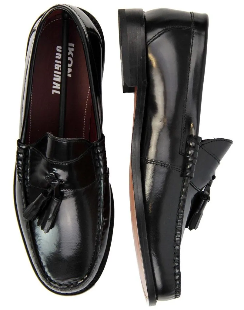Hove Slip On Tassel Loafers. Black
