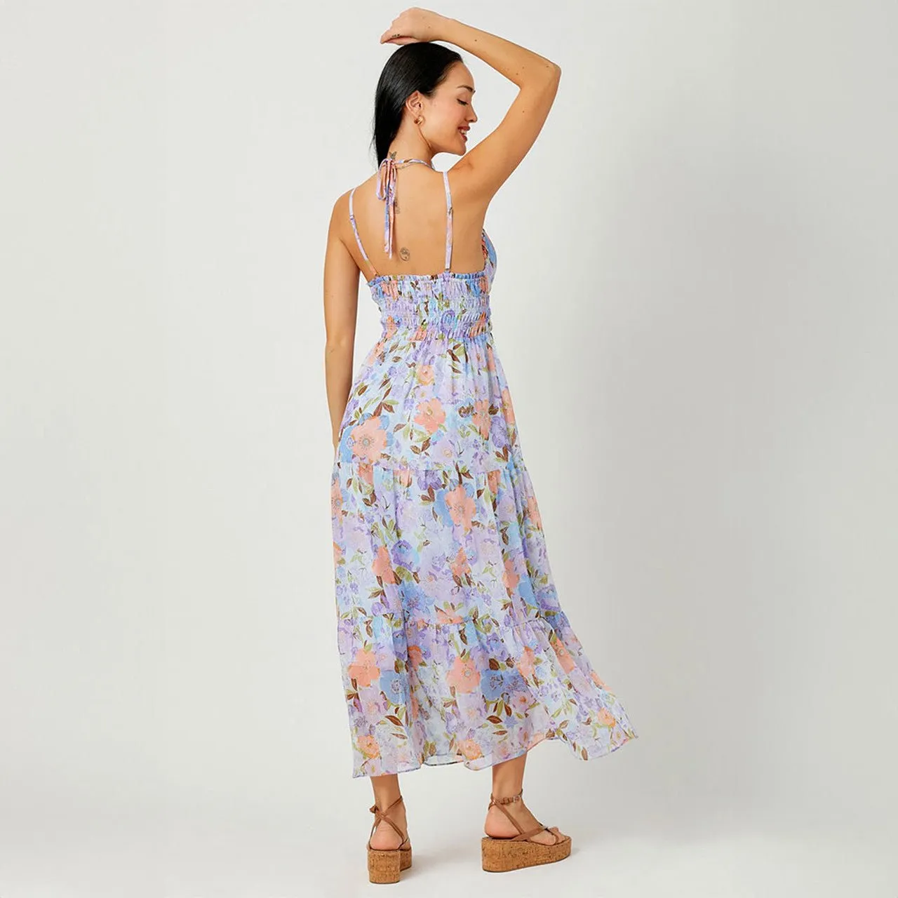 Layla Long Tiered Dress Lavender