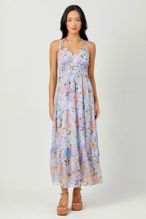 Layla Long Tiered Dress Lavender