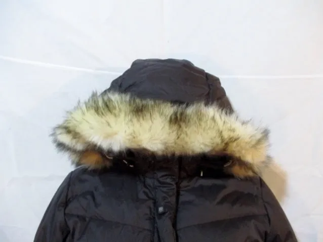 LOLE LONG DOWN PUFFER JACKET Coat Parka BROWN 2 Hood Womens