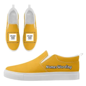Personalized Solid Color Fashion Sneakers, Custom Canvas Slip On Shoes, Event, Corporate Comfortable Shoes