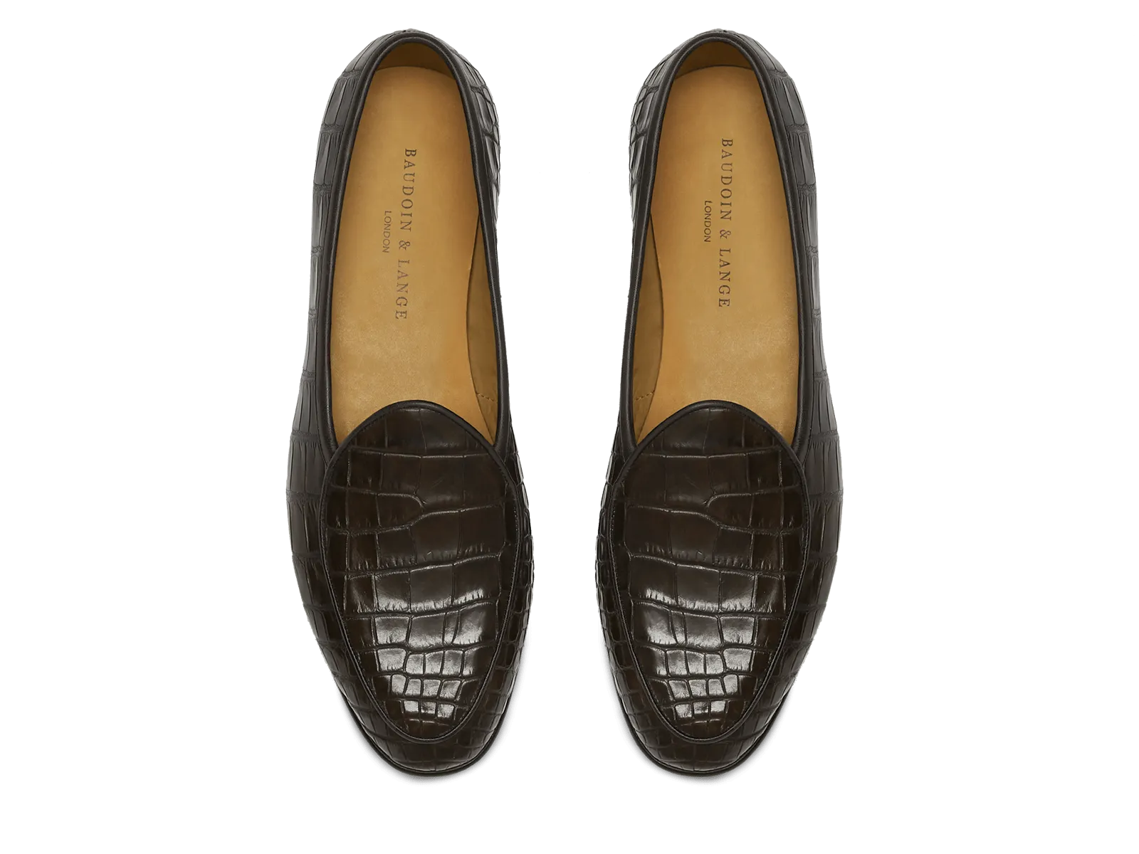 Sagan Classic Precious Leather Loafers in Dark Brown Crocodile