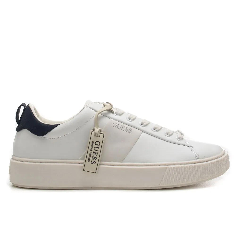 Scarpe Uomo GUESS Sneakers in Pelle Colore Bianco e  Blu Linea Vice