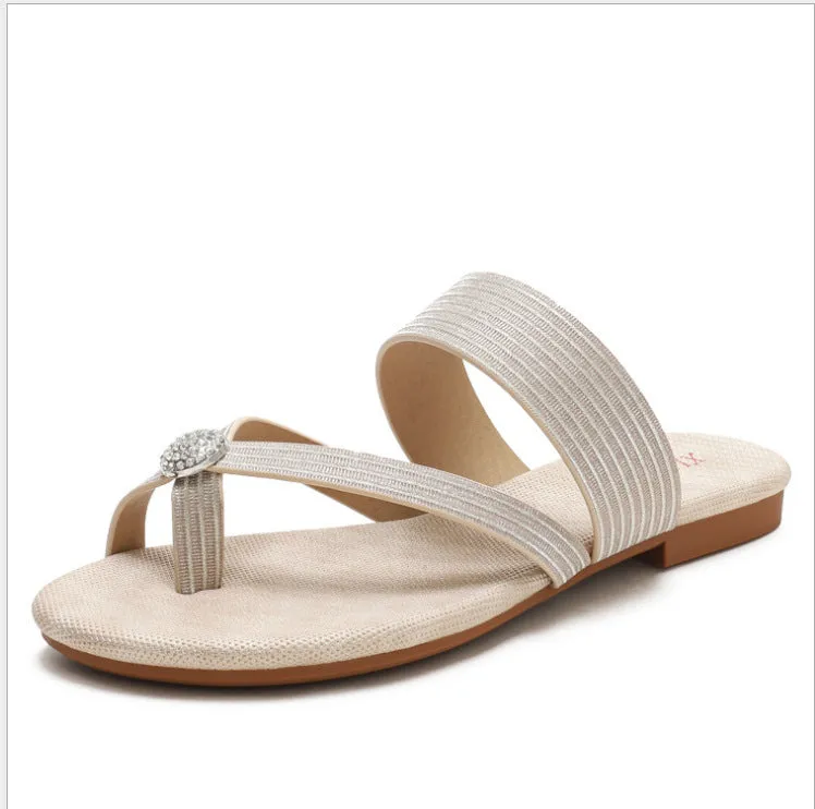 SIKETU | Slide Flip Flop Sandals With Rhinestone