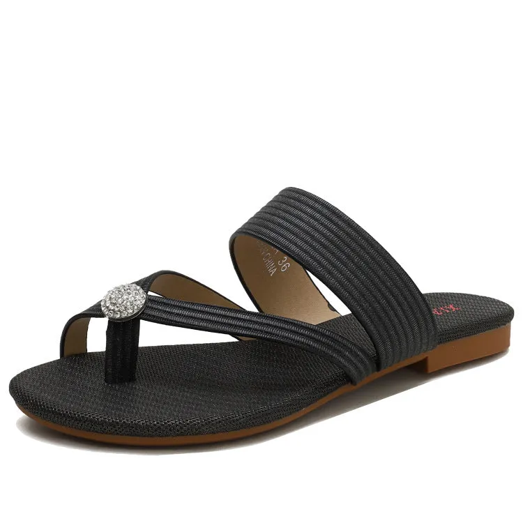 SIKETU | Slide Flip Flop Sandals With Rhinestone