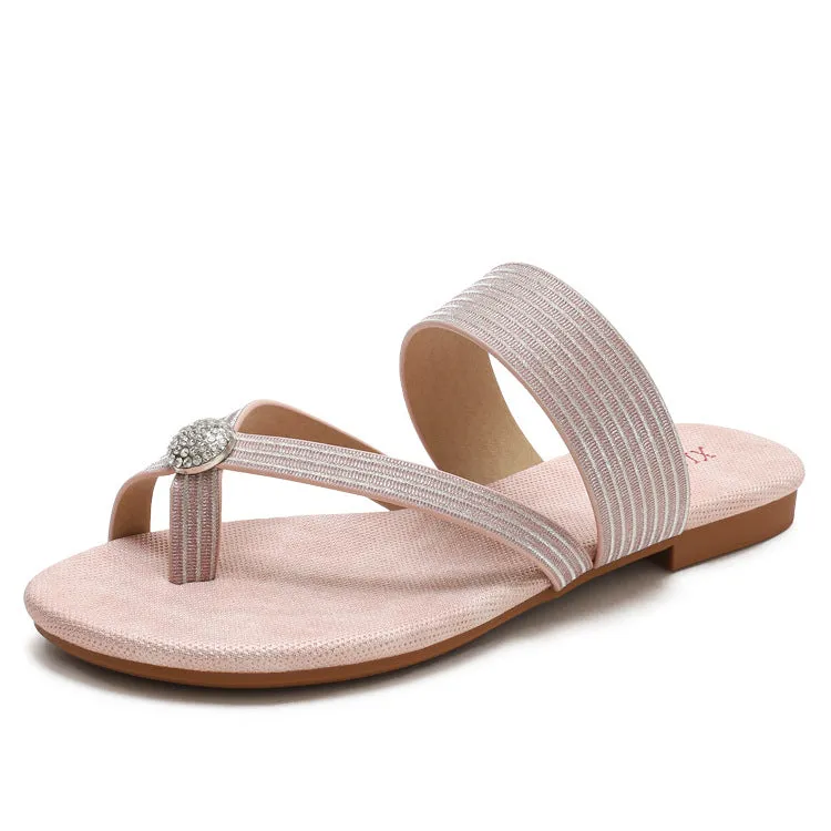 SIKETU | Slide Flip Flop Sandals With Rhinestone