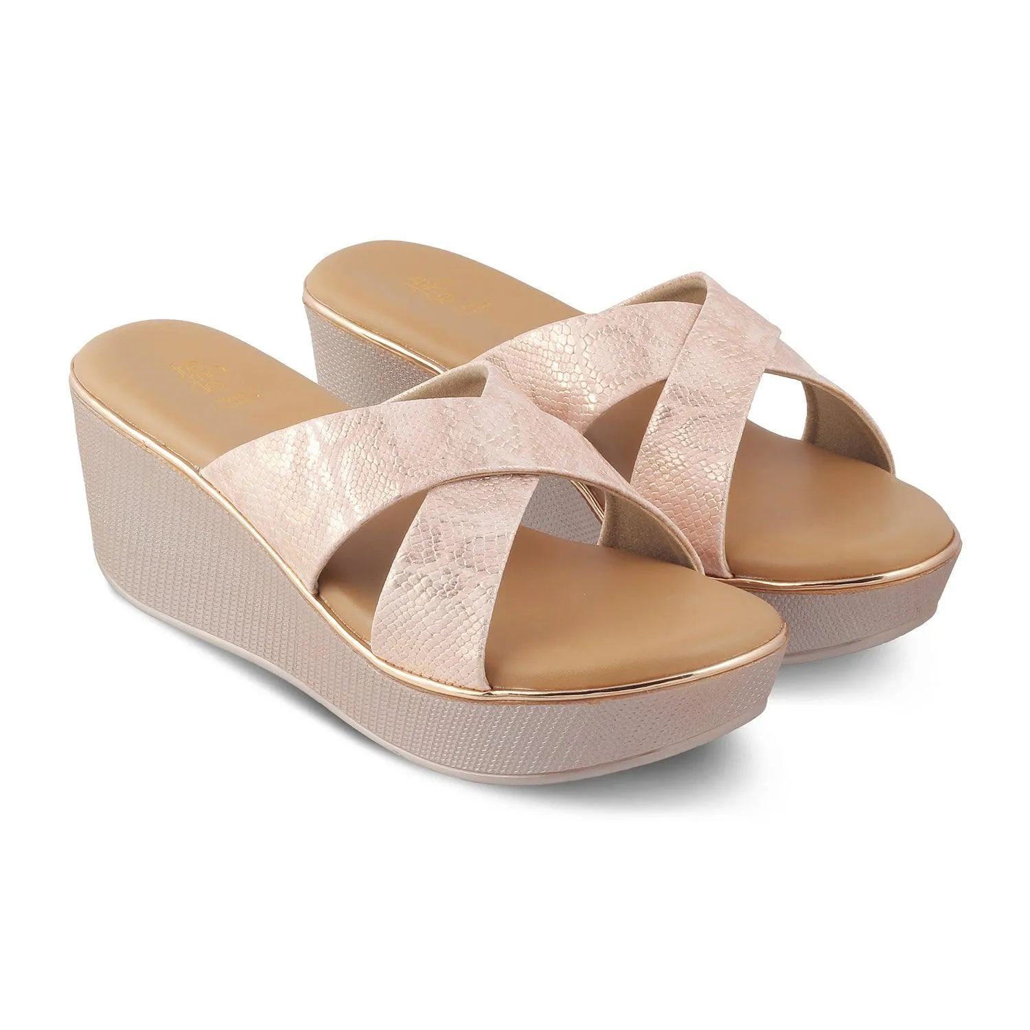 The Savvy Champagne Women's Dress Wedge Sandals Tresmode