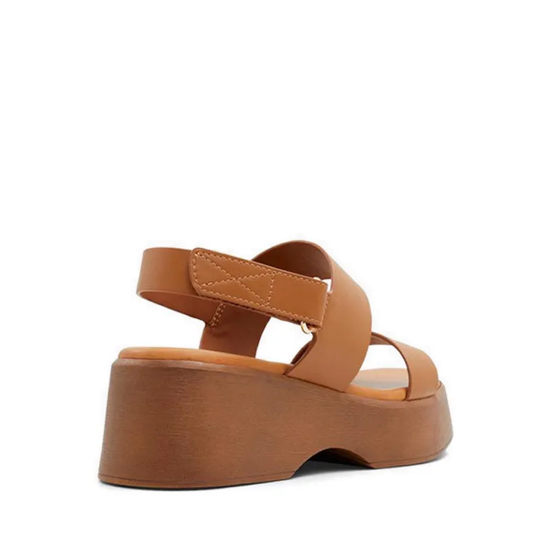 Thilda Wedge Sandals - Cognac