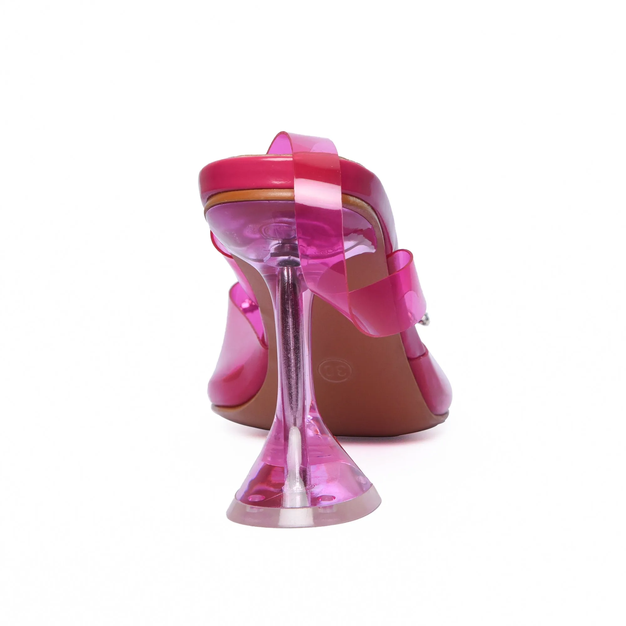 Trendy Pink Slingback Heels with Embellished Toe | 476K-P