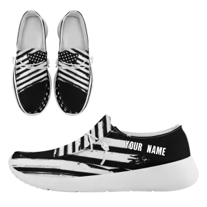 Unique Gift,Personalized  America Flag Sneakers, Custom Patriotic Loafer Shoes,  Canvas Slip On Shoes,
FN018-24020303-3w
